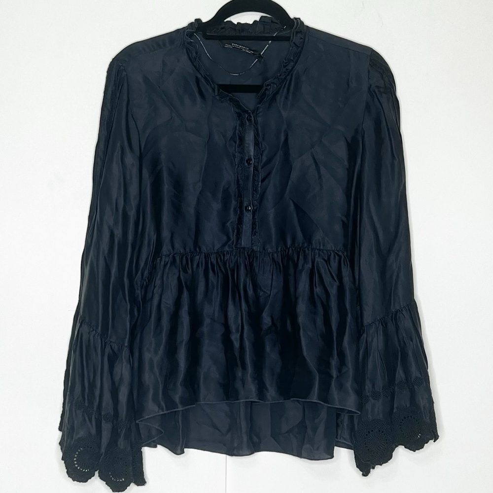 Zara Embroidered Tiered Top‎